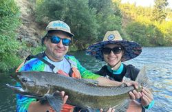 Huge Chinook salmon caught with smiles all around!