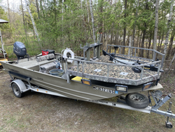 Breathtaking view of MI landscape with fishing equipment