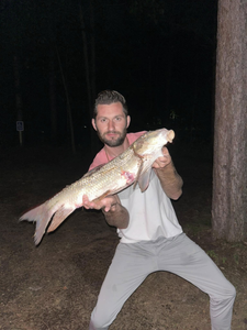 An angler fishing in Elk Rapids