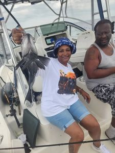 Successful fishing trip on boat in Norfolk VA with fresh caught fish