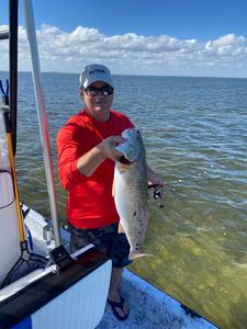 Solo angler with big fish at South Padre Island
