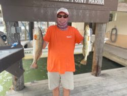 Two redfish caught fishing at South Padre Island