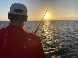 Fishing and Sunset at  South Padre Island, TX
