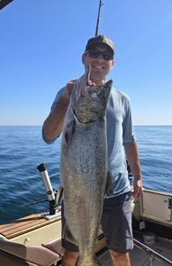 A lone lake trout caught while fishing in ON