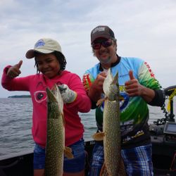 Two northern pike caught while fishing in Ontario