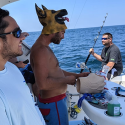 Two people fishing in Wanchese