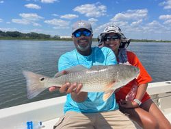 Redfish measuring 27 inches caught while fishing in St. Augustine