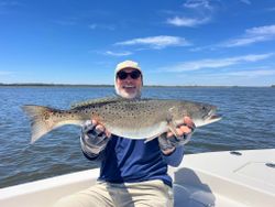 A spotted weakfish caught while fishing in FL
