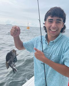 Angler with a fishing rod in Middletown Township