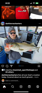 Striped bass caught while fishing in Middletown Township