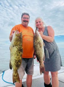 Two gag grouper fish caught in FL