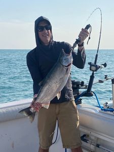 Chinook salmon caught while fishing in NY