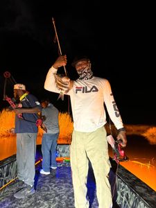 A sheepshead fish caught by two people in Lafitte