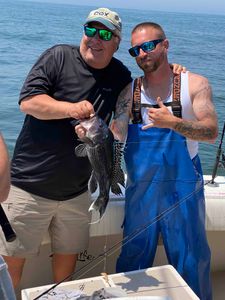 A 15-inch sea bass caught by a person in Neptune City