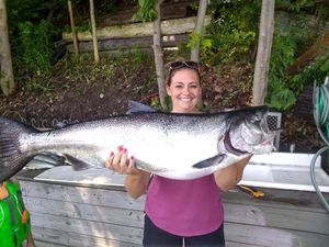 We caught this Salmon! lake ontario fishing trips