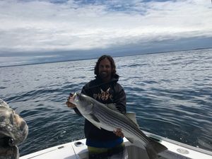 45-Inch Striper Highlighting a Strong Day on Boston Harbor
