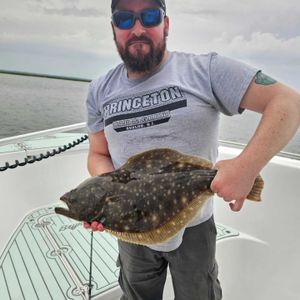 Justin with a 22" flounder