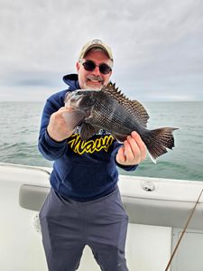 Mike with a nice out of season sea bass