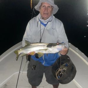Night fly fishing snook jack crevalle mangrove snapper action