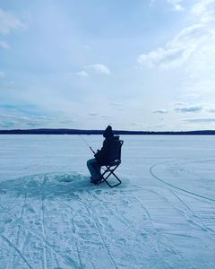 Ice Fishing with Maine fishing guide