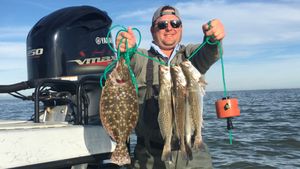 Glaveston Bay trout and flounder stringer 