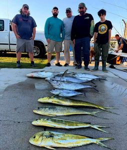 Despite challenging conditions, this crew stayed persistent and was rewarded with hefty blackfin tuna, beautiful dolphin, and a solid box of fish.