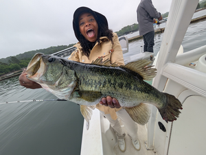 Lake Lanier Spring Bass Action - Stripers & Spots All Day Long!