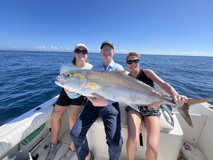 Thrilling Greater Amberjack Encounter on Palm Beach Deep Sea Excursion