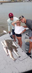 Family Fishing For Redfish and Flounder, TX