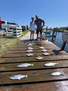 The crew quickly limited on sharks, added triggerfish, and finished the trip with Spanish mackerel by the lighthouse.