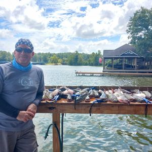 Victor is having fun catching catfish 