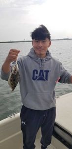 Jaziel caught his first fish ever today. Congratul