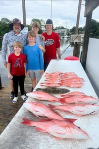 A productive trip featuring beeliners, red snapper, and a surprise flounder catch.