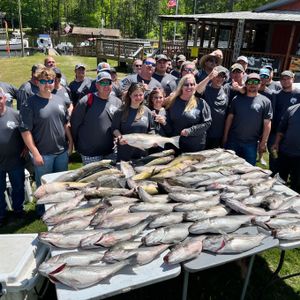 Lake Murray guided Striper trip Company outing