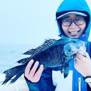 Cold weather but great Sea Bass fishing!