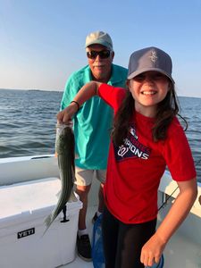 Kids have fun striper fishing in Chesapeake Bay!