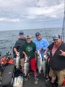 Fishing for Salmon in Lake Michigan