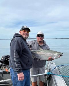 Caught a Salmon, Oregon Coast Fishing Charter
