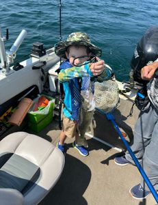 His first every walleye! 