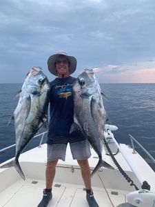 Two Large Pompano Hooked From Florida
