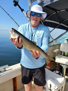 Fishing for Trout in Lake Superior
