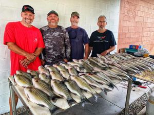 Group Fishing For Striper In South Carolina