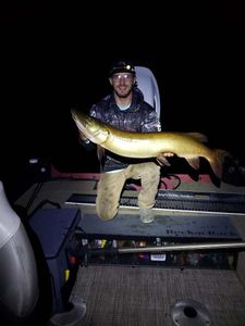 A casting musky caught during the full moon phase.
