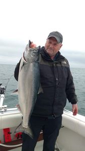 Hooked a Nice Salmon in Manistee