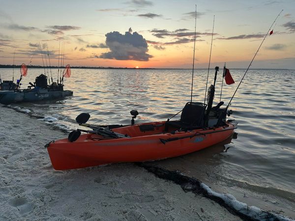 Sunset kayak fishing setup – perfect evening waters!