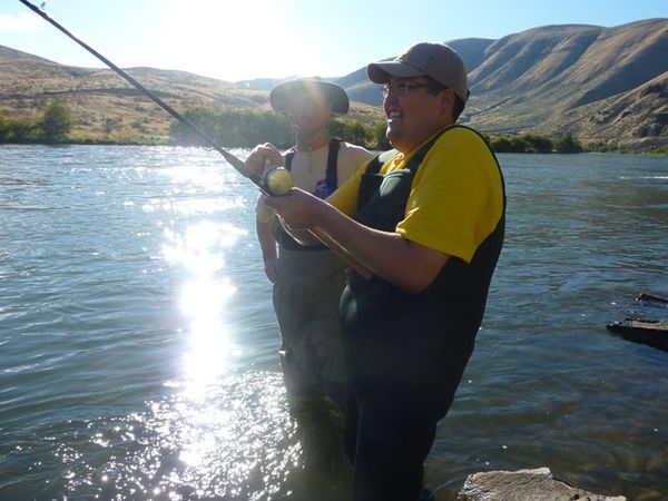 Reeling in prized trophy catches in Deschutes!!