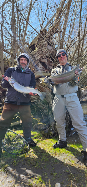 Double rainbow trout success in Evans Mills NY!