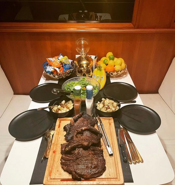 Good food onboard in San Diego!