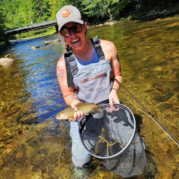 Patience + technique = rainbow trout!