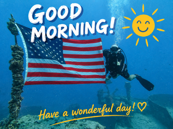 Patriotic diving adventure in Key Largo's crystal waters!